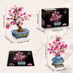 TERRAMUS Cherry Blossom Bonsai Tree Building Set, 2-in-1 Artificial Sakura Tree Building Blocks Kit, 775 Pcs Botanical Plant Model for Home Decor Display Gift for Adults Teens Kids