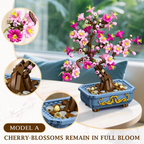 TERRAMUS Cherry Blossom Bonsai Tree Building Set, 2-in-1 Artificial Sakura Tree Building Blocks Kit, 775 Pcs Botanical Plant Model for Home Decor Display Gift for Adults Teens Kids