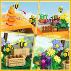 TERRAMUS Bee Farm House Building Set, 1773 Pcs Honey Cabin Botanical Treehouse Block Kit Home Office Decor Toys for Kids Adults Age 12+