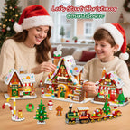 TERRAMUS Advent Calendar Gingerbread House Building Set, 24 Days Countdown Christmas Village Mini Bricks, Toys for Adults Teens Age 12+