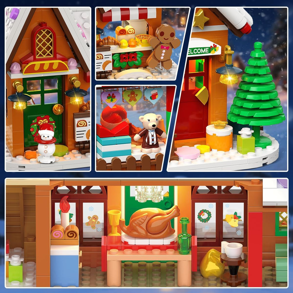 TERRAMUS Advent Calendar Gingerbread House Building Set, 24 Days Countdown Christmas Village Mini Bricks, Toys for Adults Teens Age 12+