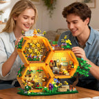 TERRAMUS Bee Farm House Building Set, 1773 Pcs Honey Cabin Botanical Treehouse Block Kit Home Office Decor Toys for Kids Adults Age 12+