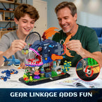 TERRAMUS Mechanical Anglerfish Building Set, 1139 Pcs Deep Sea Lantern Fish Ocean Animal Block Kit with Moving Gear Base Decor Gift Age 12+