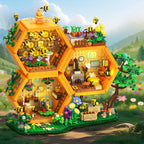 TERRAMUS Bee Farm House Building Set, 1773 Pcs Honey Cabin Botanical Treehouse Block Kit Home Office Decor Toys for Kids Adults Age 12+