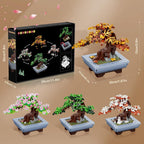 TERRAMUS 4 in 1 Four Seasons Bonsai Tree Building Set, 584 PCS Botanical Collection Cherry Blossom Brick Toy, Desk Decor Gifts Adults Kids 6+