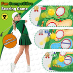 TERRAMUS 3 in 1 Kids Golf Game Set, Outdoor Indoor Golf Chipping Net with Golf Club, Bean Bags & Ring Toss, Sports Toys Gifts Boys Girls Ages 3+