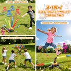 TERRAMUS 3-in-1 Bean Bag and Ring Toss Game Set, Active Motion Spinning Base Yard Sport Toy with 12 Sandbags 12 Rings 12 Balls for Kids Age 3+