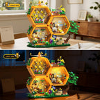 TERRAMUS Bee Farm House Building Set, 1773 Pcs Honey Cabin Botanical Treehouse Block Kit Home Office Decor Toys for Kids Adults Age 12+
